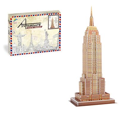 Puzzle 3D en carton de l'Empire State Building à New York. 37 pièces. Couleur : Multicolore