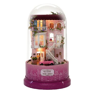 Trouver une maison. Modèle 3D réaliste avec beaucoup de détails, cache-poussière, lumières LED et base rotative avec musique. Couleur : Multicolore