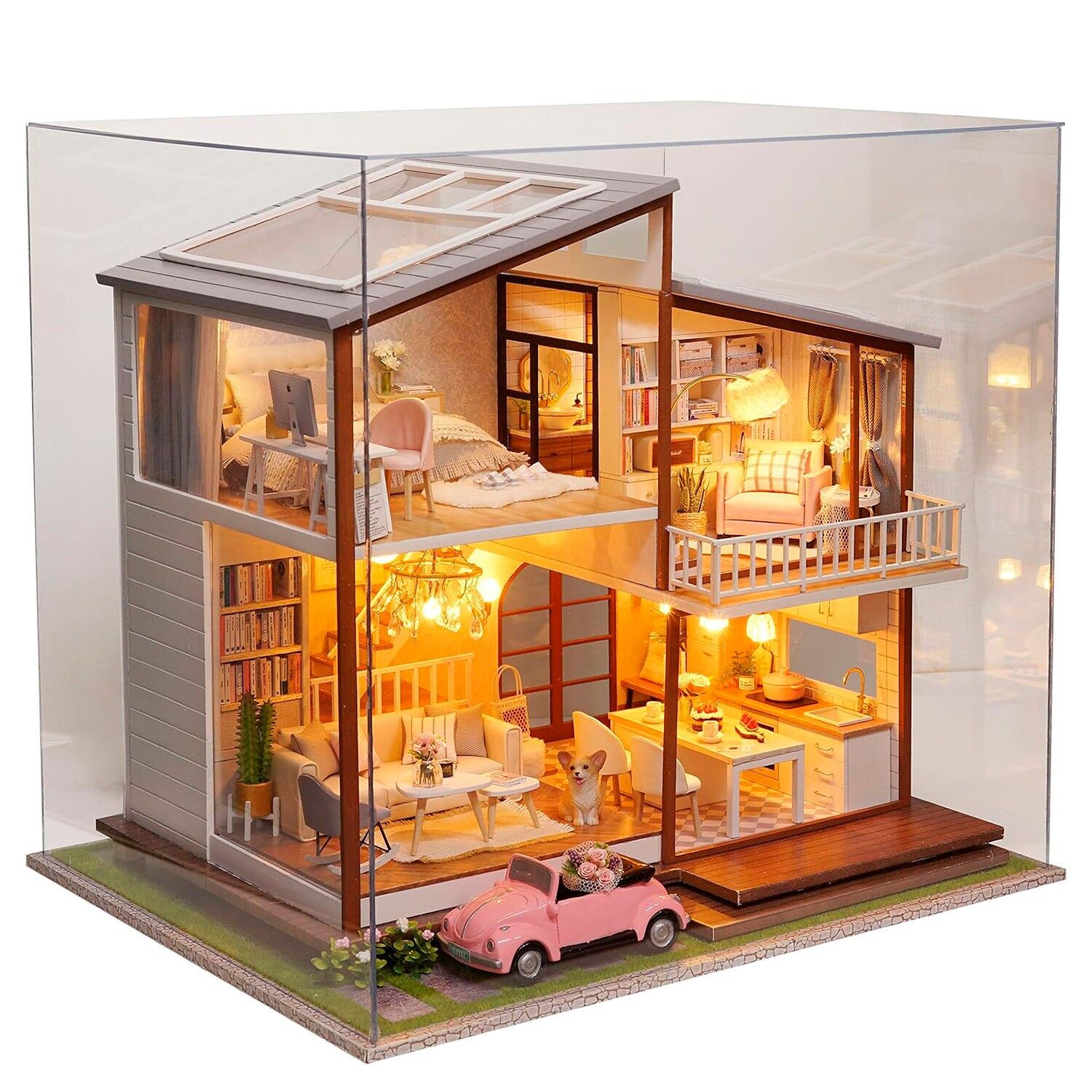 Rallenta il tempo verso casa. Modello 3D realistico con grande dettaglio, copertura antipolvere e luci LED. Colore:Multicolore