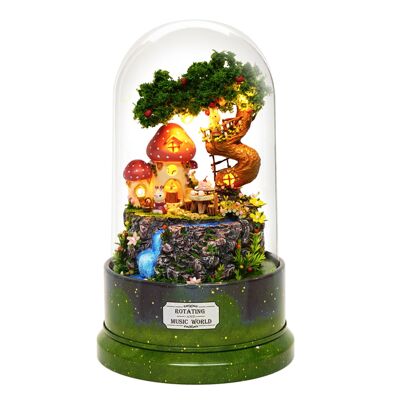 Journal du jardin. Modèle 3D réaliste avec beaucoup de détails, cache-poussière, lumières LED et base rotative avec musique. Couleur : Multicolore
