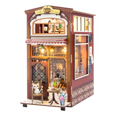 Cafetería. Book Nook realista con gran detalle, cubierta y luces led. Color:Multicolor