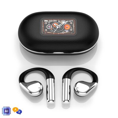 Q31 Bluetooth 5.0 Kopfhörer4. LED-Bildschirm. OWS-Rauschunterdrückungstechnologie und KI-Übersetzer. Farbe: Schwarz