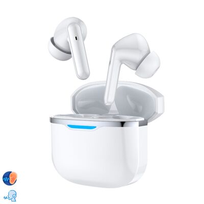 ZTQ-FT011A Dual Bluetooth Headphones with Senior Hearing Aid System.Color: White