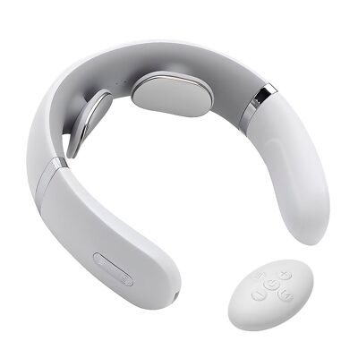 Masseur de cou F2 avec mode chaleur, mode pulsation et télécommande.Couleur : gris/blanc