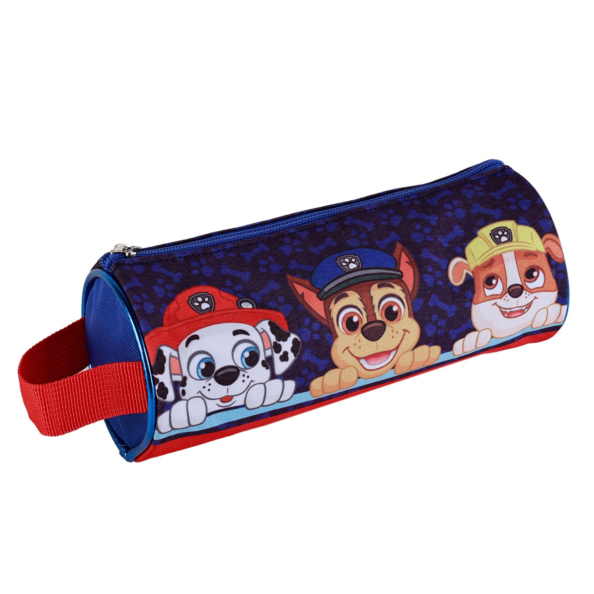 Astuccio rotondo Paw Patrol. Interno completamente foderato e personalizzato.Colore: blu