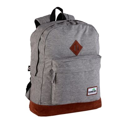American Ranking Gray Backpack. Laptop compartment. Fully lined and personalized interior.Color:Gray