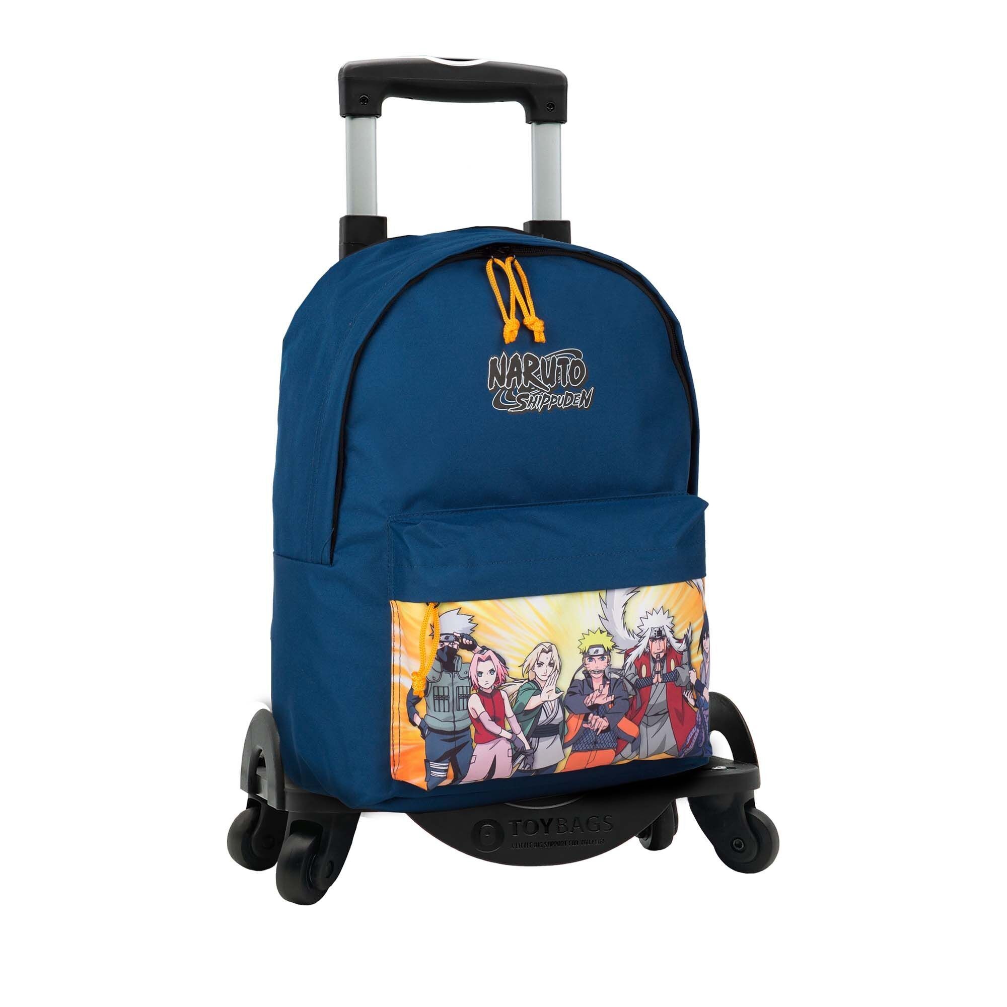 Zaino americano Naruto con scomparto per laptop + trolley con protezione laterale e fermo frontale, 4 ruote multidirezionali.Colore: Bianco