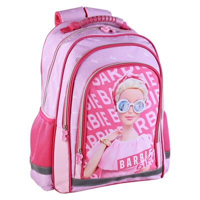 Barbie Deluxe primary backpack with double compartment, large capacity and adaptable to a trolley.Color: Pink