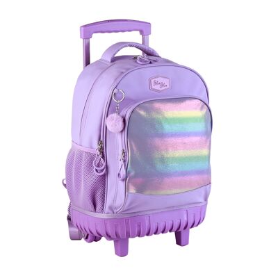 Compact Fixed Trolley Double Body Large Capacity Blin-Blin Rainbow. WITH POM-POM ACCESSORY.Color:Multicolor