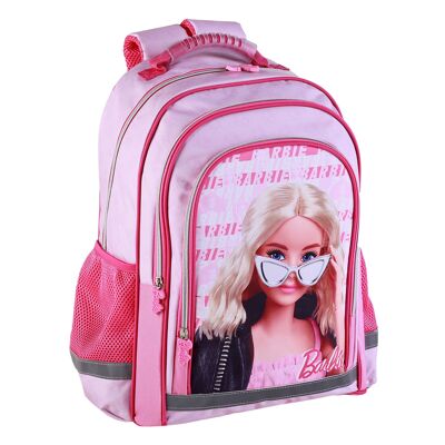 Barbie Fashion primary backpack with double compartment, large capacity and adaptable to a trolley.Color: Pink