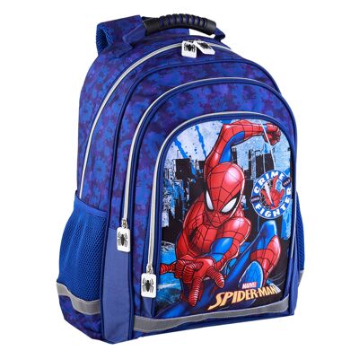Spiderman primary backpack with double compartment, large capacity and adaptable to a trolley.Color: Blue