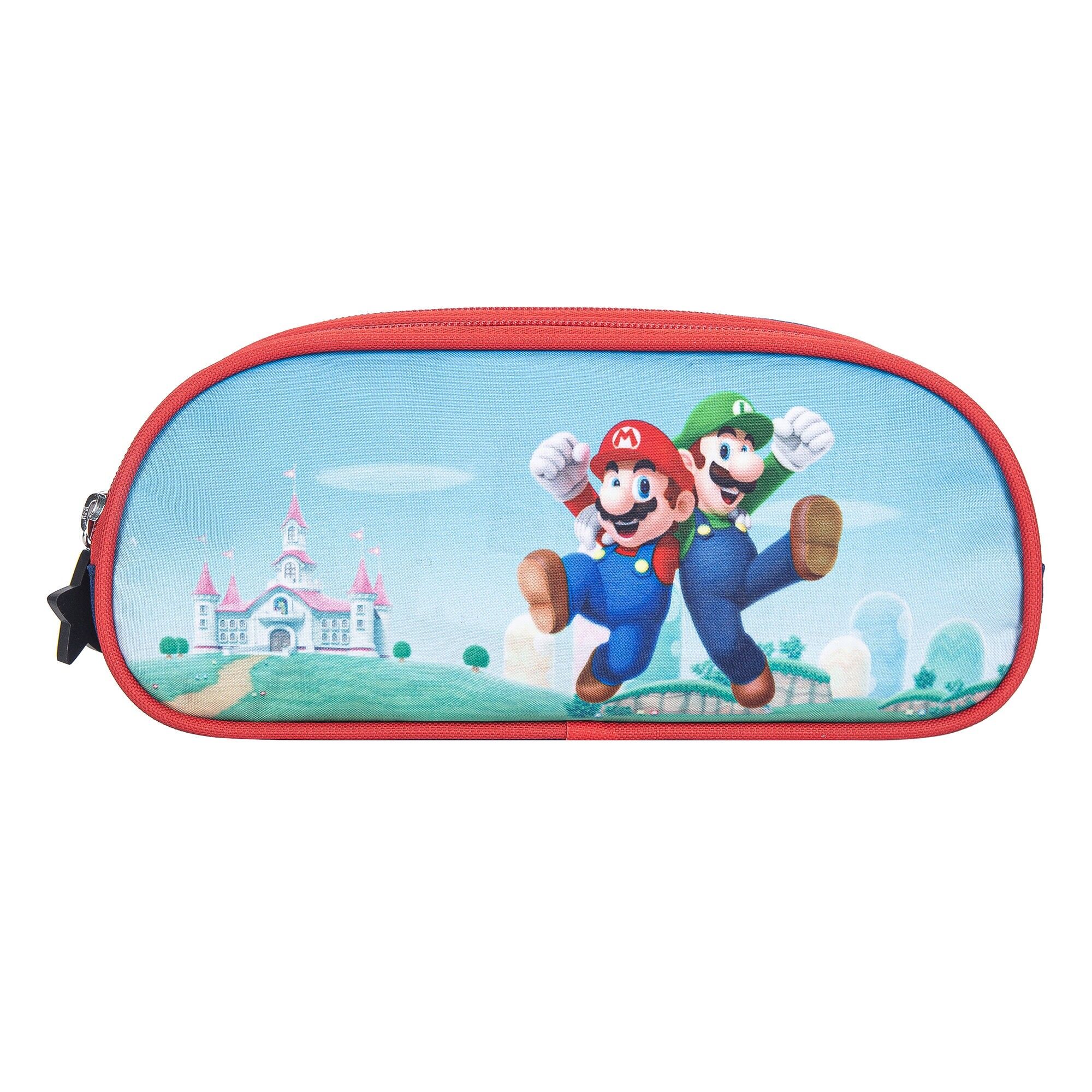 Astuccio triplo Super Mario.Colore: blu scuro/rosso