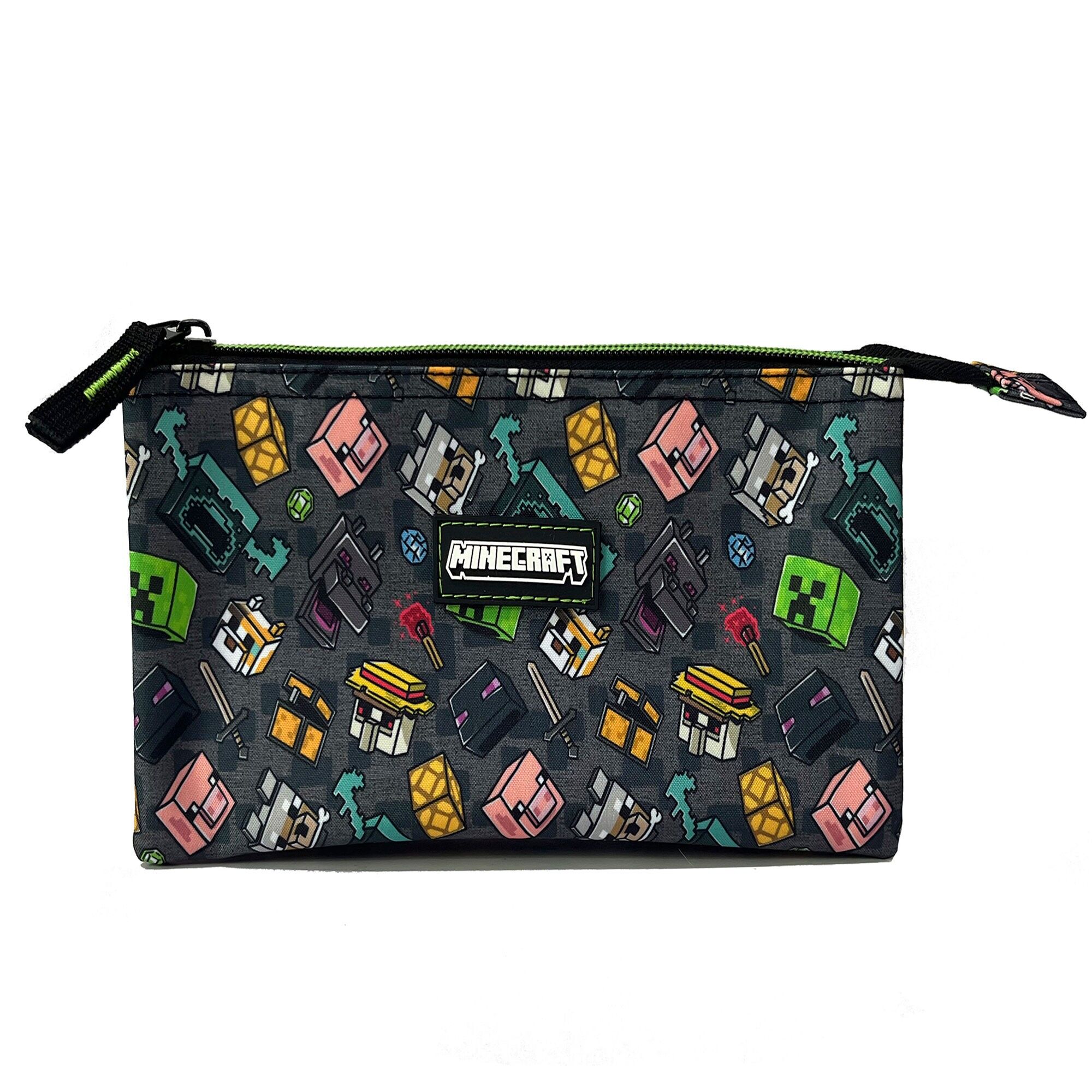 Borsa tripla Minecraft Pixel 25. Colore:Multicolore