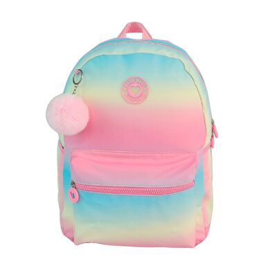 Americano Blin Blin Gradient Pink Backpack. Laptop compartment. Adjustable and padded back and straps.Color:Multicolor