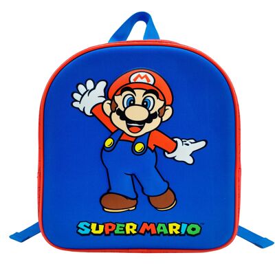 SuperMario 3D Eva Preschool Backpack. Padded backrest.Color: Electric Blue/Red
