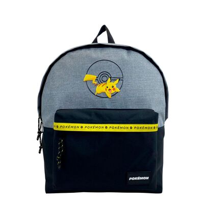 Pokemon Pikachu American Backpack adaptable to car.Color:Gray/Black