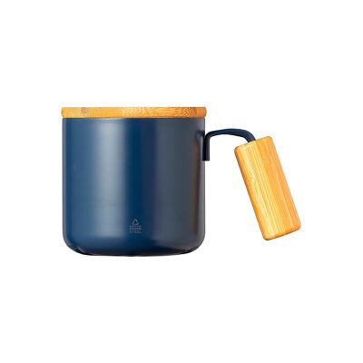 Taza acero y bambú doble pared Térmica 330 ml