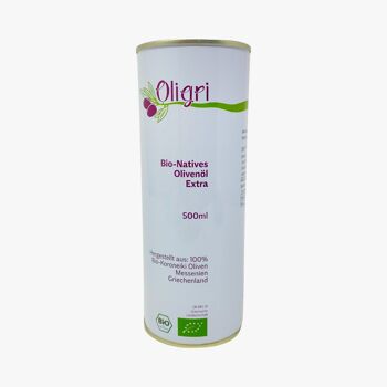 Oligri Grec BIO Koroneiki Huile d'Olive Extra Vierge, 500 ml de Meligalas, Messénie, Kalamata Grèce GR-BIO-001 2