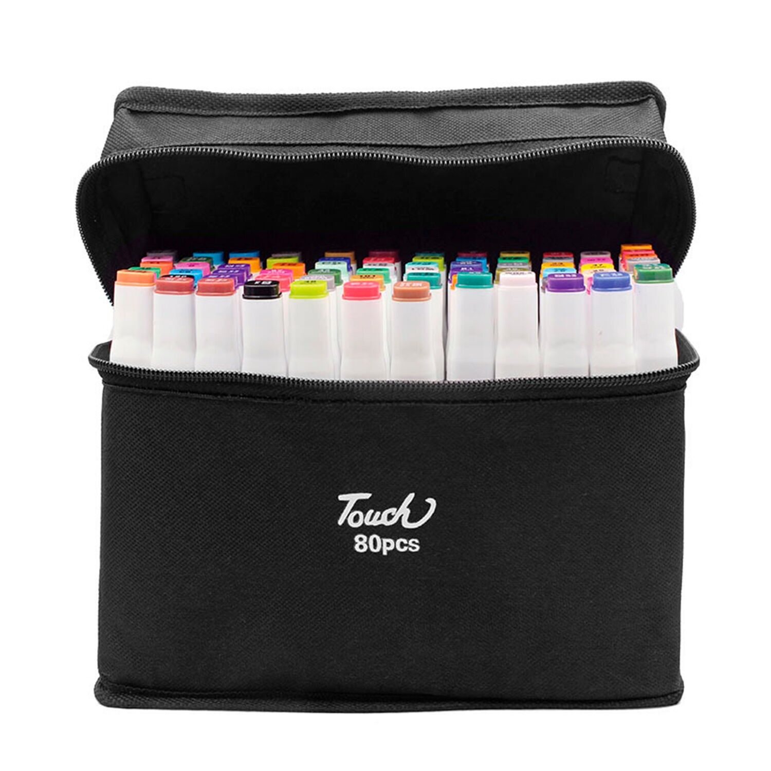 Set di 80 pennarelli in colori assortiti. Doppia punta: fine e larga nello stesso pennarello. Colore: Multicolore