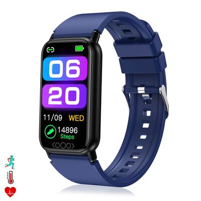 Brazalete inteligente TK72 con temperatura corporal; monitor de glucosa, ácido úrico, cardiaco y de tensión.
