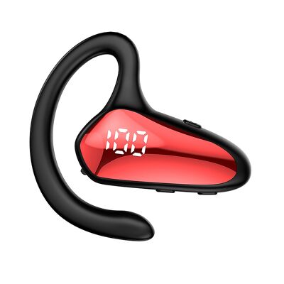 Écouteur Bluetooth mono-oreille YX02 avec affichage numérique.