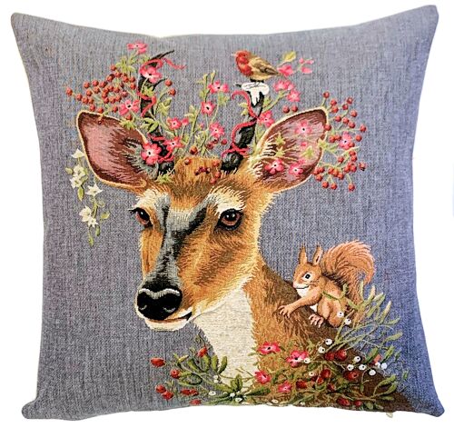 Deer Cushion Cover - Decorative Throw Pillow - Deer Gift - 45x45 cm