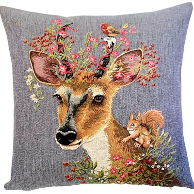 Fodera per cuscino cervo - Cuscino decorativo - Regalo cervo - 45x45 cm
