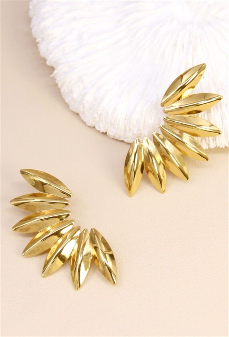 Stilisierte Blattohrringe aus Edelstahl