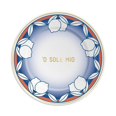 1 plaque diam.21 cm avec « O SOLE MIO »