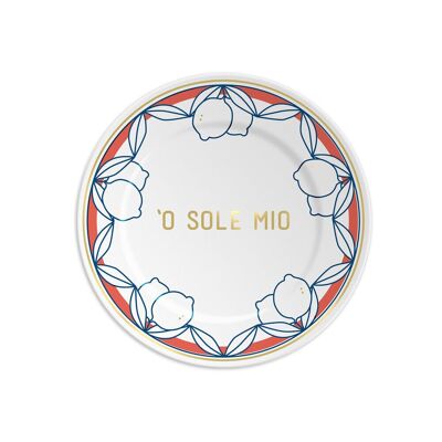 1 assiette diam 16cm avec 'O SOLE MIO'