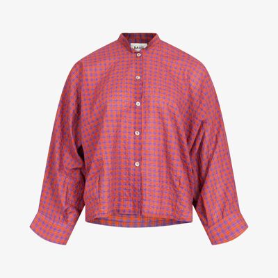 Chemise Nehru Carreaux Oranges