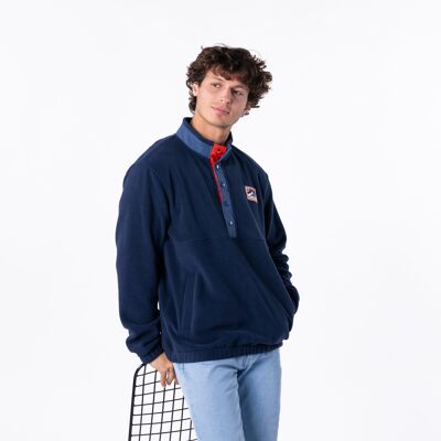 Felpa in pile blu navy