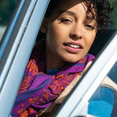Constance 100% Wool Scarf - Plum