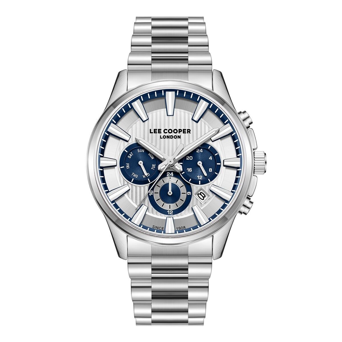 LeeCooper – AUGUSTIN – LC08216 – Orologio da uomo – Movimento analogico multifunzione – Cassa rotonda in metallo – Bracciale in metallo