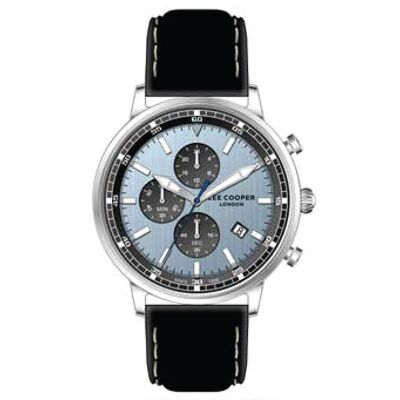 LeeCooper – DORIAN – LC07943 – Orologio da uomo – Analogico – Cassa rotonda in metallo argentato – Cinturino in pelle – Multifunzione