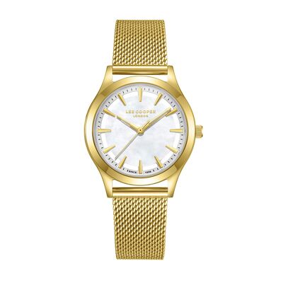 LeeCooper – AMBER – LC08156 – Women’s Watch – Analog Quartz Movement 3 Hands – Round Metal Case – Mother-of-pearl Dial with Transparent Parts