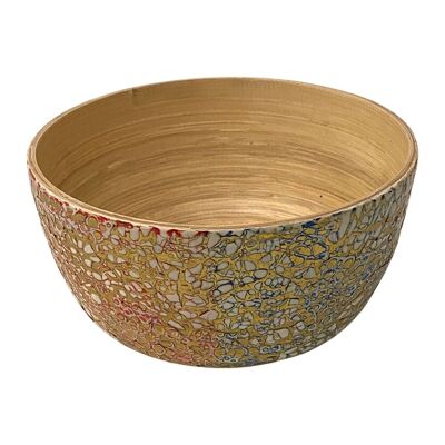 Bamboo Salad Bowl, 23x10cm, Multicolour