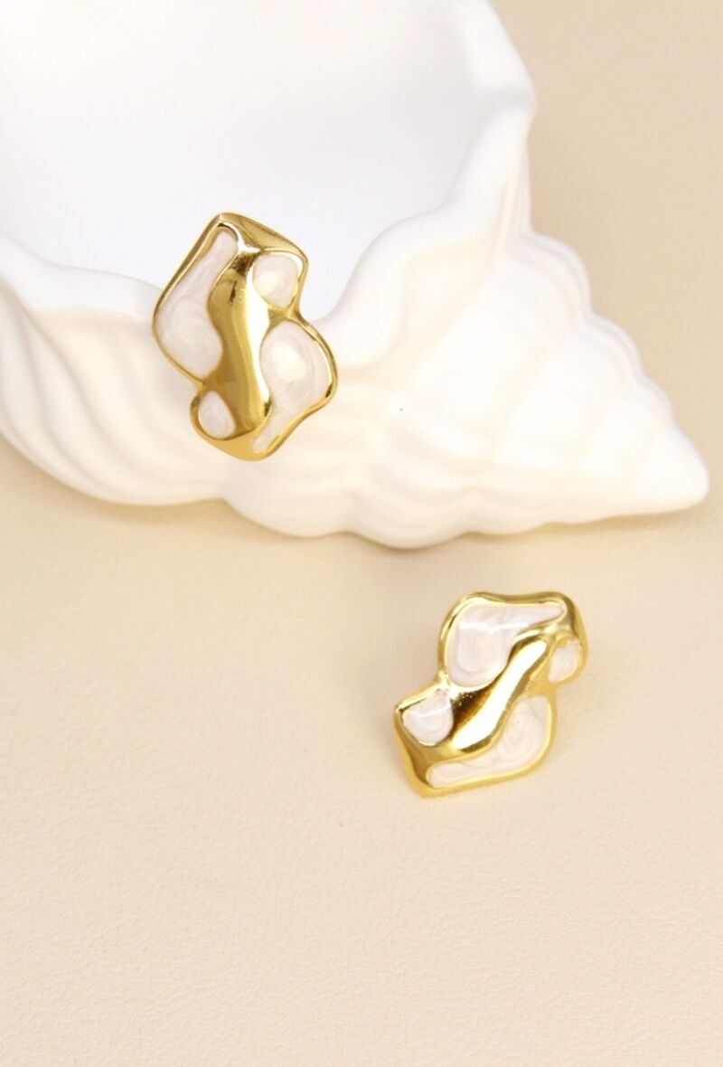 Emaillierte Ohrringe aus Edelstahl – Kühn künstlerisch