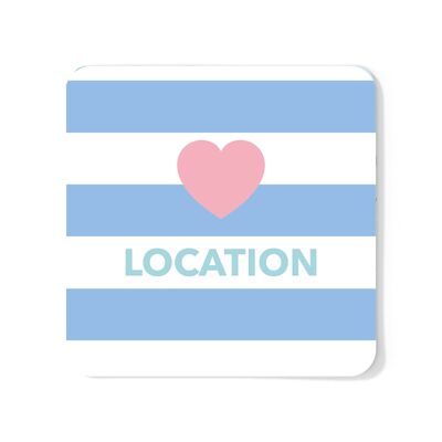 Sottobicchiere personalizzabile a strisce blu