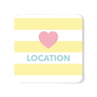 Yellow Stripe Customisable Coaster