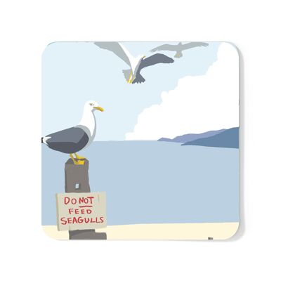 Posavasos personalizable "Alimenta a la gaviota"