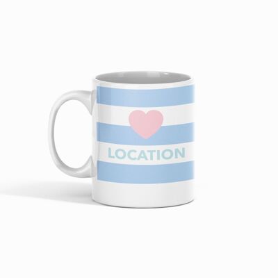 Blue Stripe Customisable Mug