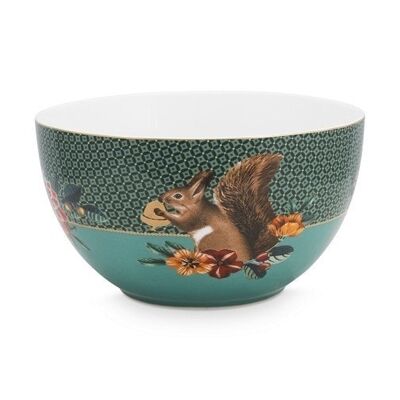 PIP - Winter Wonderland Green Squirrel Bowl 18cm