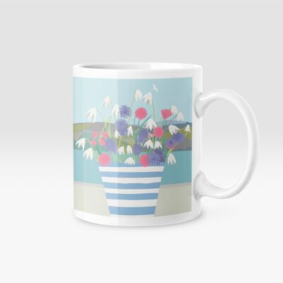 Flower Pot Stripe Customisable Mug