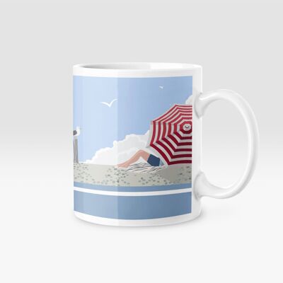 Taza personalizable de niña y gaviota