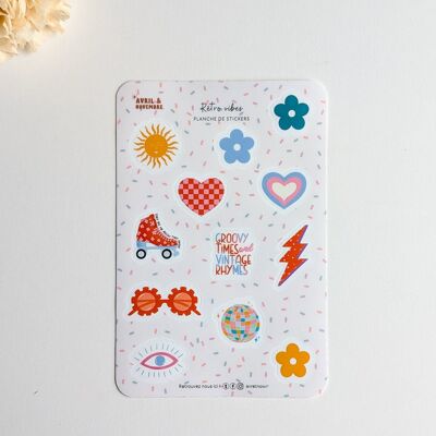 Retro Theme Sticker Sheet