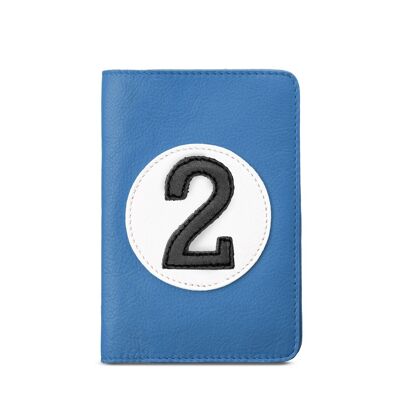 Porta pasaporte azul cian numero 2