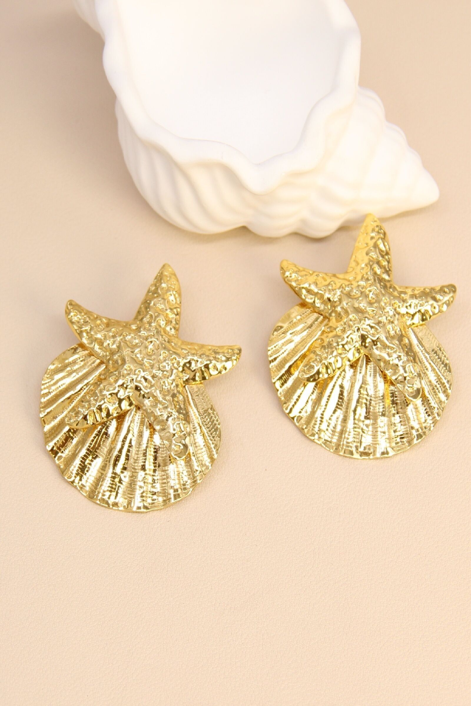 Boucles d’oreilles étoile de mer en acier inoxydable – Style bord de mer