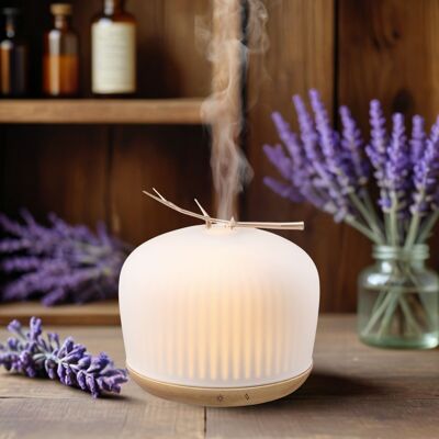 Diffusore di oli essenziali Origin – Diffusore a ultrasuoni per aromaterapia e fragranze per la casa – Realizzato in vetro e legno FSC – Idea regalo