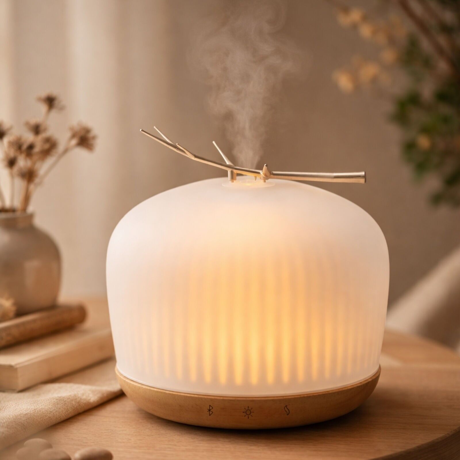 Origin Essential Oil Diffuser – Ultrasonic Diffuser for Aromatherapy and Home Fragrances – Made of Glass and FSC Wood – Gift Idea
